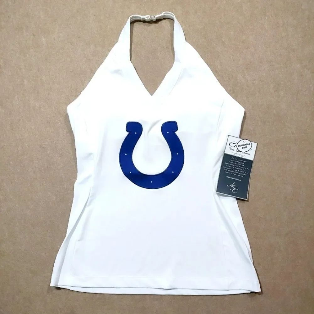 NFL All Sport Couture Indianapolis Colts V-Neck Halter Top -A